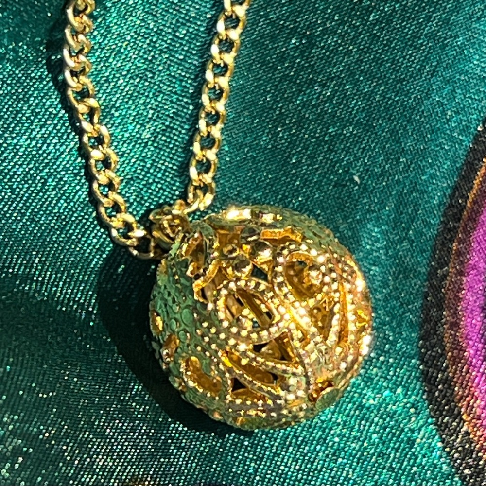 JUDY LEE VINTAGE 1950s Sphere Gold Tone Necklace 9”
